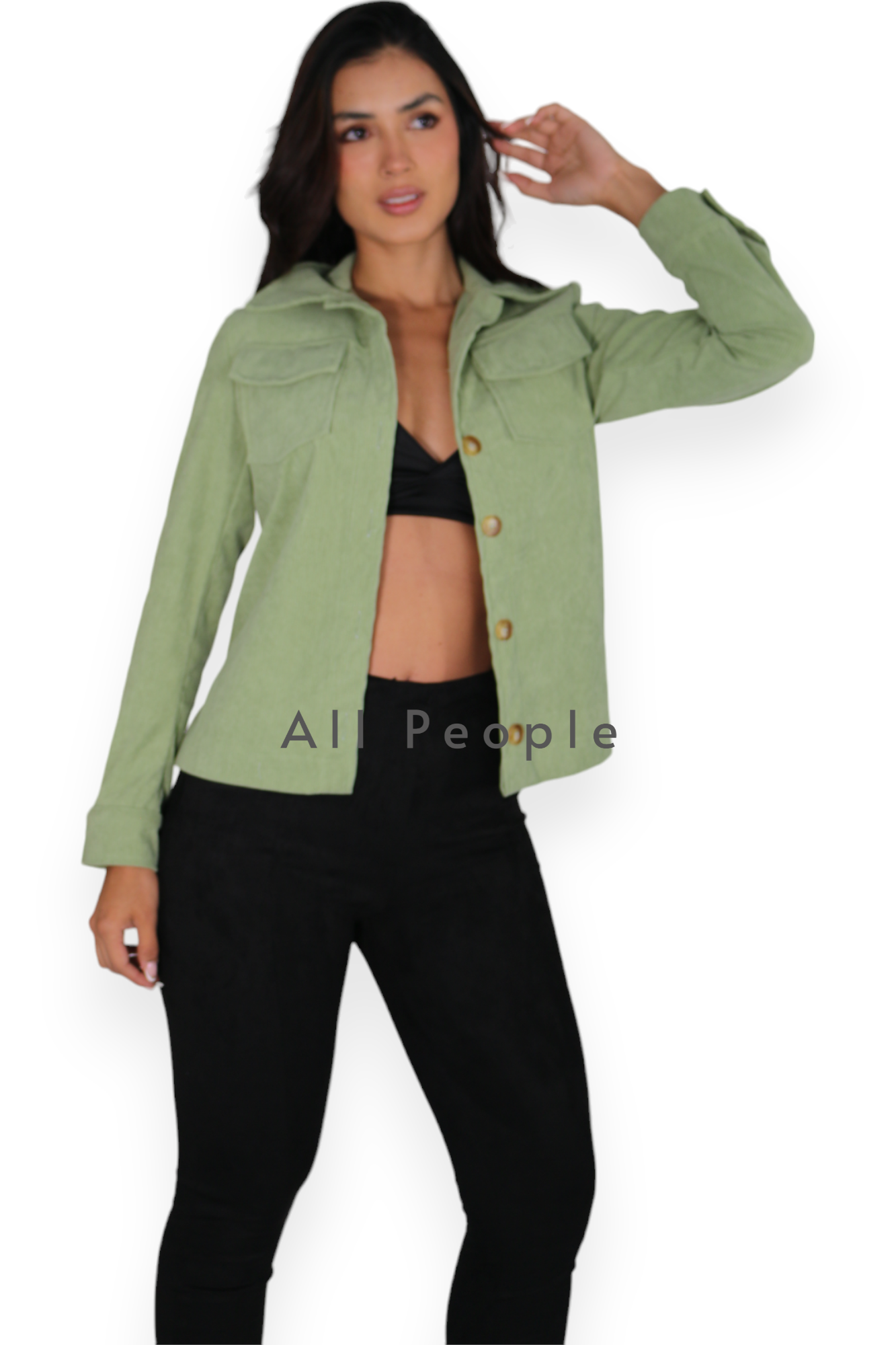 Chaqueta Pana Verde