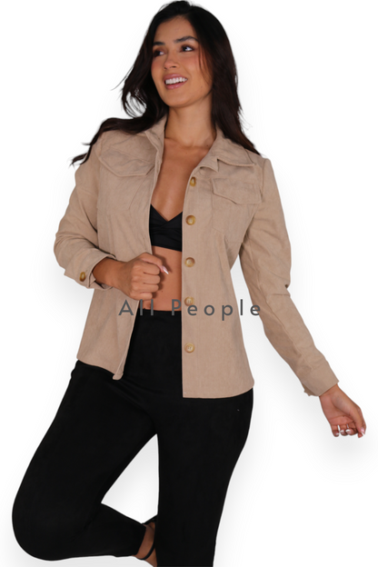 Chaqueta Pana Beige