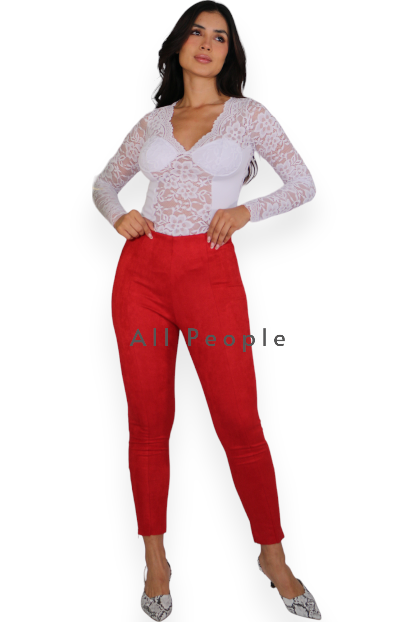 Pantalón Gamuza Rojo