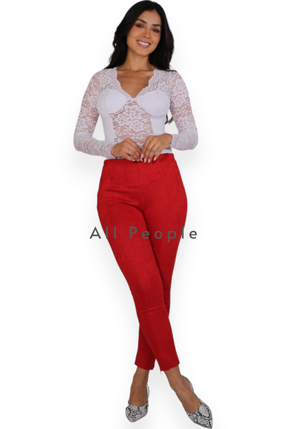 Pantalón Gamuza Rojo