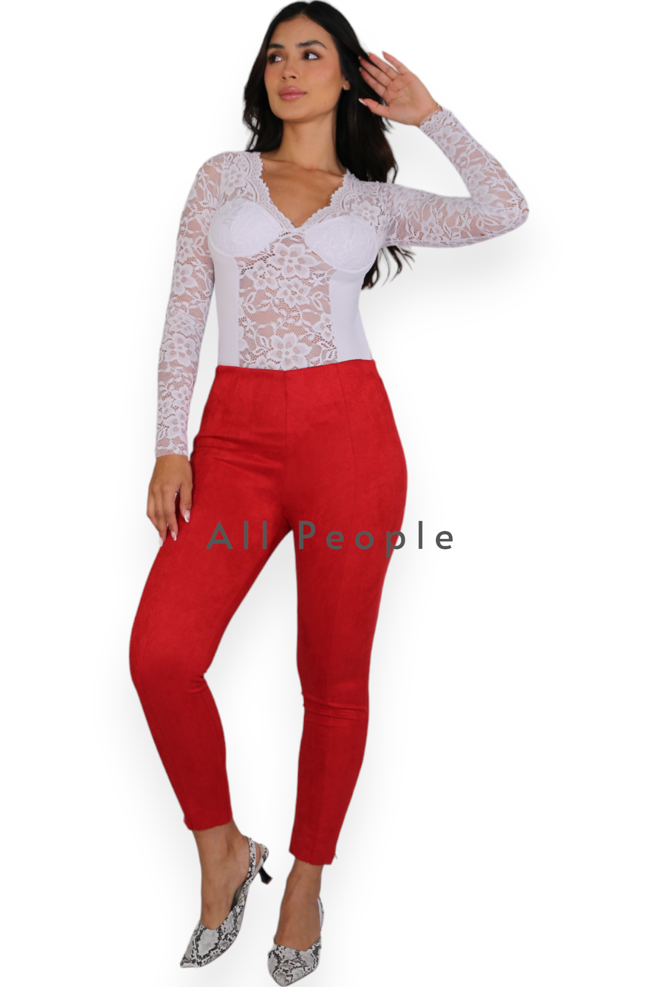 Pantalón Gamuza Rojo