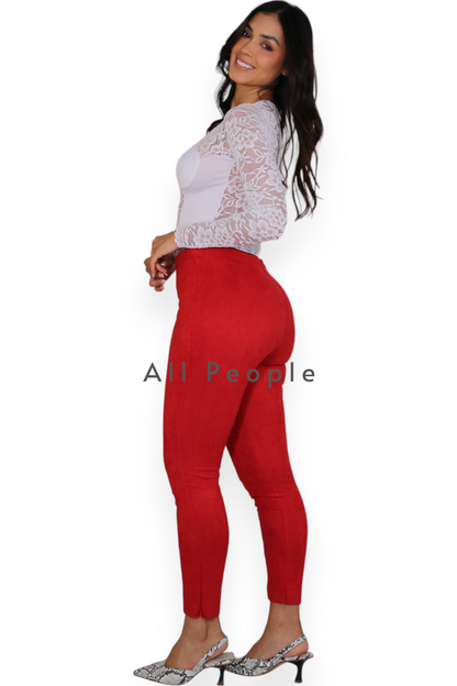 Pantalón Gamuza Rojo